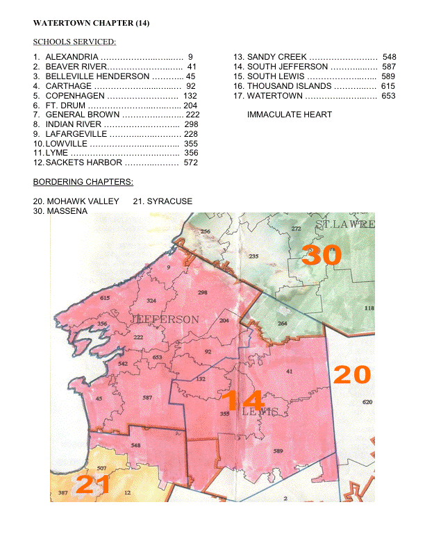 Watertown Chapter Map